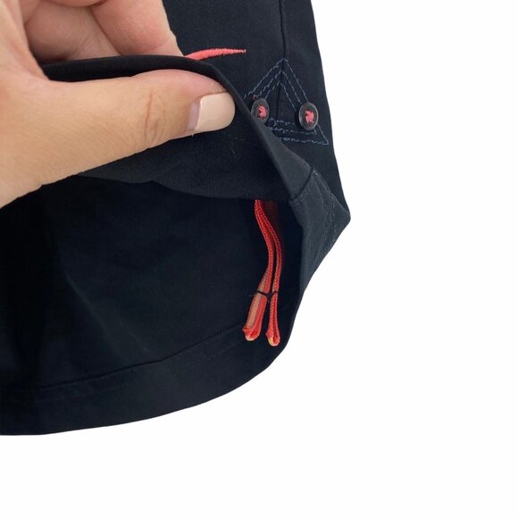 Nike Small Athletic Shorts Black Pink Roll Tab Cuff Womens Outdoors Pockets - Picture 4 of 8